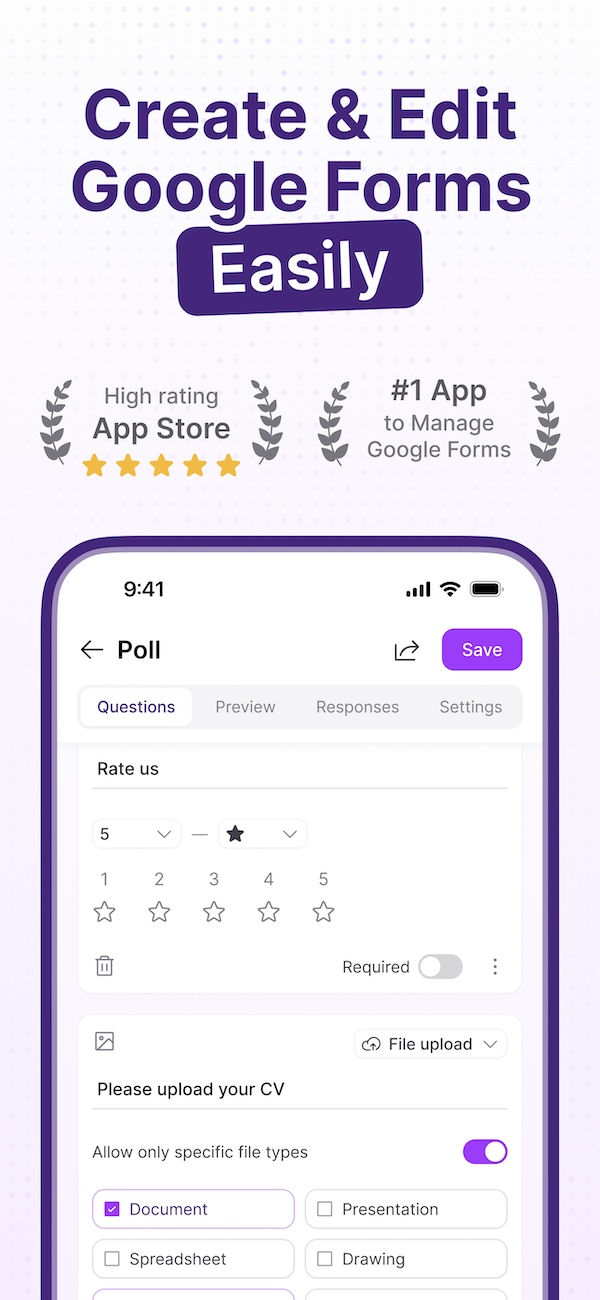 Forms for Google App Interface